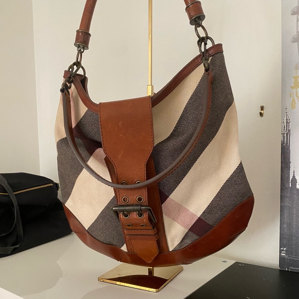 Burberry Nova Check Canvas Hobo